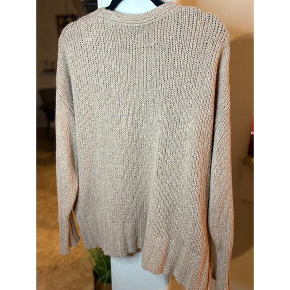 Urban Outfitters Womens Cardigan Small Tan Button Front BOHO Oversized Neutral - Picture 6 of 6